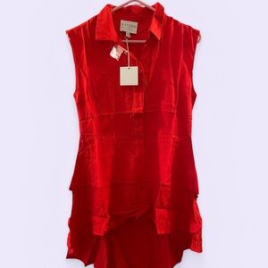Hayden Vibrant Red Sleeveless Blouse